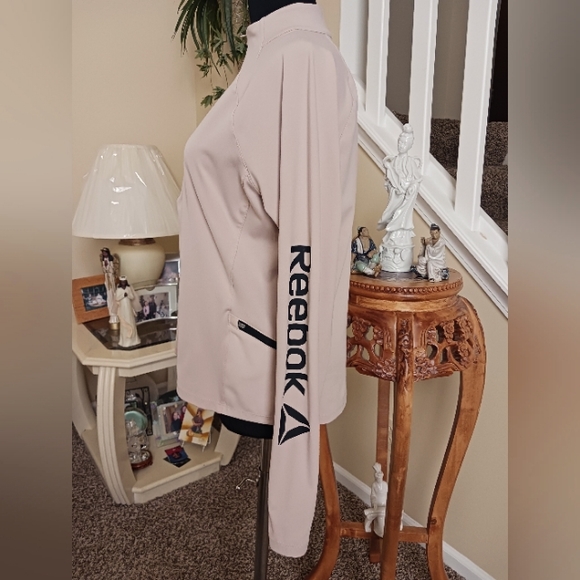 Reebok Half Zip Top L Blush/ Black EUC - Picture 2 of 12